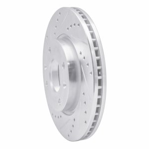 Hyundai Sonata Brake Rotor (1) - Front Left - R1 Concepts - Drilled & Slotted - Silver - `02-`06
